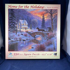 Home For The Holidays 550-Piece Jigsaw Puzzle By Mark Keathley 15.5" X 18" Winte
